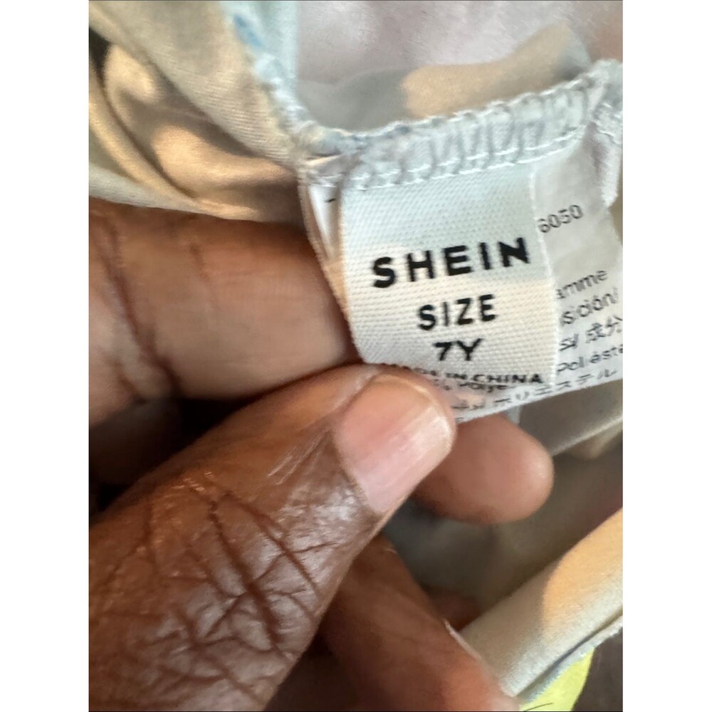 SHEIN Girls Tie-Dye Short Pajama Set - Pink, Yellow, Blue - Picture 3 of 3